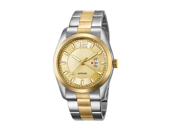 Water Resistant Men's Quartz Wrist Watch Stainless Steel Solid Bracelet Sapphire Glass