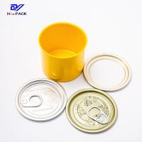 Embalagem de lata de CDB amarelo com tampa 200 ml D65x60mm
