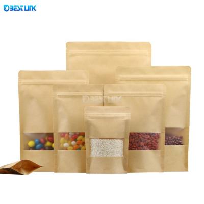 Kraft Coffee Standing Pouch Anti Leakage Food Foil Kraft Paper Bags