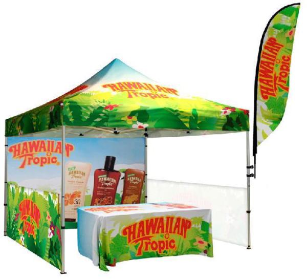 3M X 3M Booth Outdoor Exhibition Tents Customized Printed Tent With Half Walls