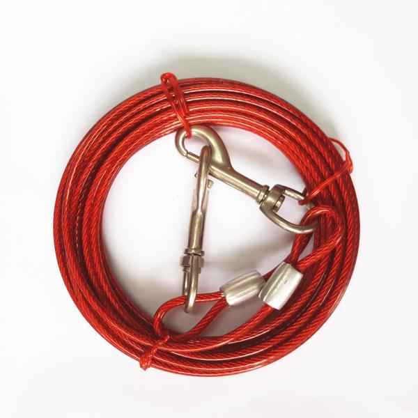 Hand Free Dog Tie Out Cable And Stake PVC Coated With Heavy Duty Spiral Dog Stake