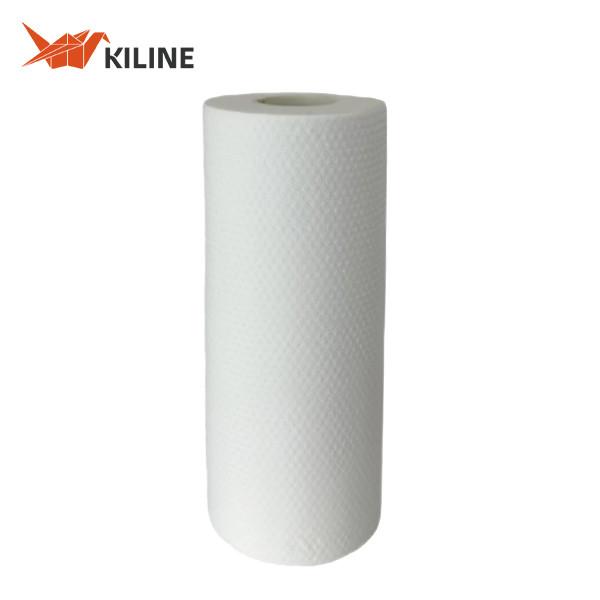 White 60gsm Disposable Kitchen Towels In Roll With Wood Pulp And PP Material
