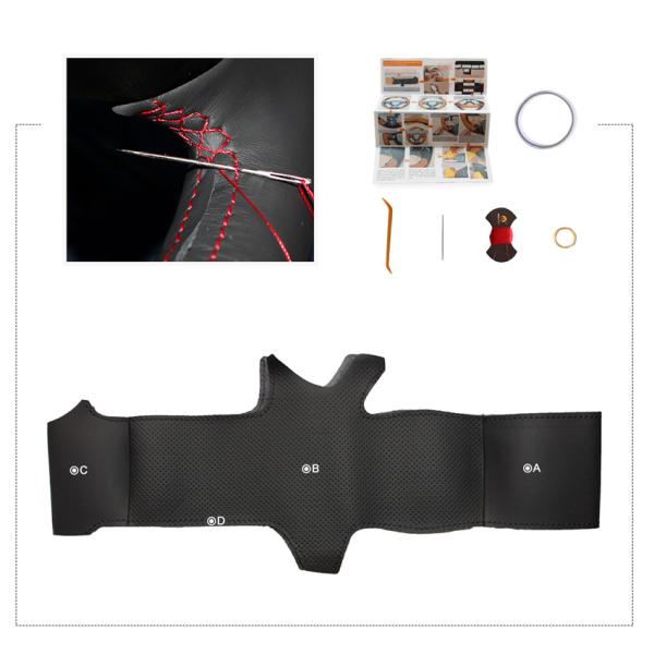 Black PU Leather Steering Wheel Cover for Nissan Versa Note NV200 Sentra S 2014-2019