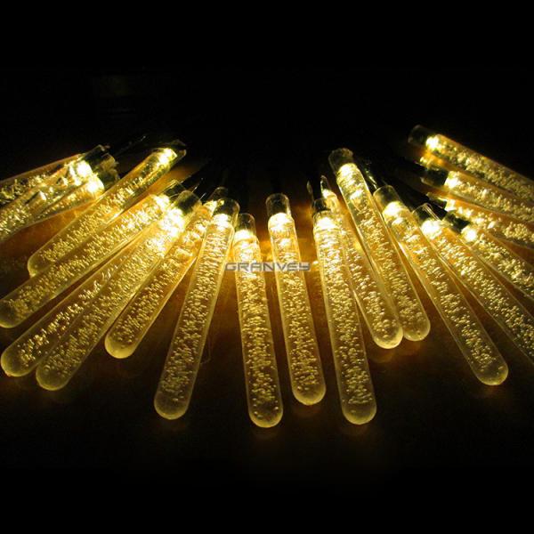 Fairy Solar Powered Outdoor Icicle Christmas Lights , Solar Powered String Garden Lights 30LED