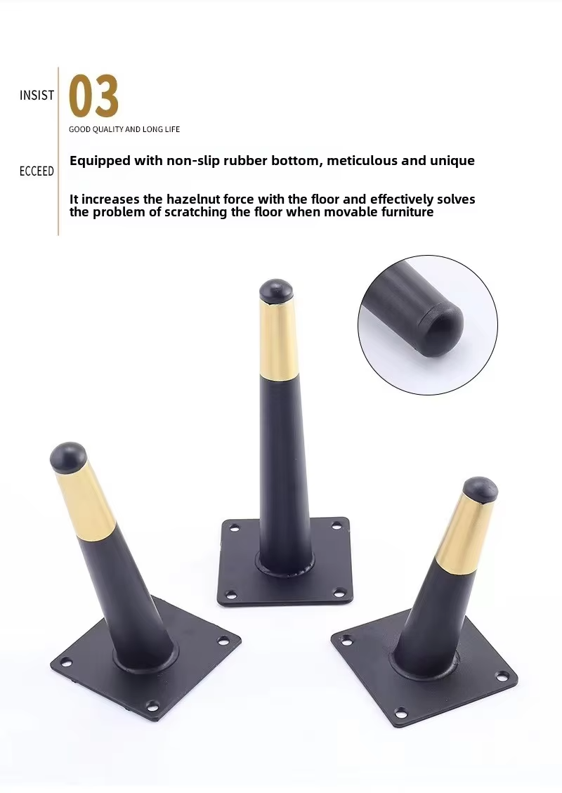 Brass Inclined Conical Leg for Furniture for Coffee Tables Chairs Beds Cabinets Sofas Gold Chromium Iron for Kitchen Hotel Use