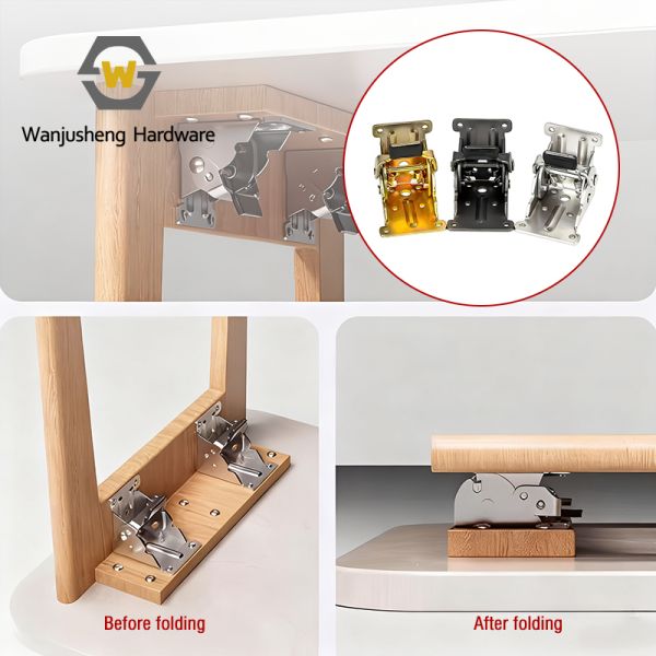 90° Self-locking Folding Hinge Thickened Hardware Accessory for Dining Table Chair Bed Leg Coffee Table Support