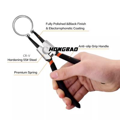 Combination Snap Retaining Ring Pliers 4PCS Internal External Circlip Pliers Set 7 10 12 Inch