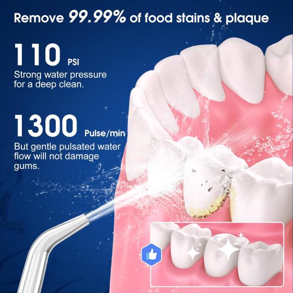 HF-6 Upgraded Cordless Water Dental Flosser Electric Dental Oral Irrigator Professional Water Flosser Teeth Cleaner H2ofloss