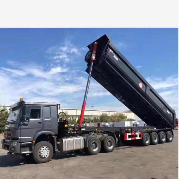 Sinotruk 3 axles 4 axles 40 cbm 60 tons tipper rear end dump car transport semi truck trailer with cargo truck body