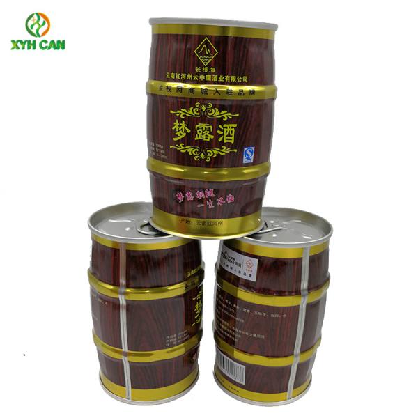 Alcohol Tin Cans Round shape Offset Printing Embossing Tin Boxes for Alcohol Beer