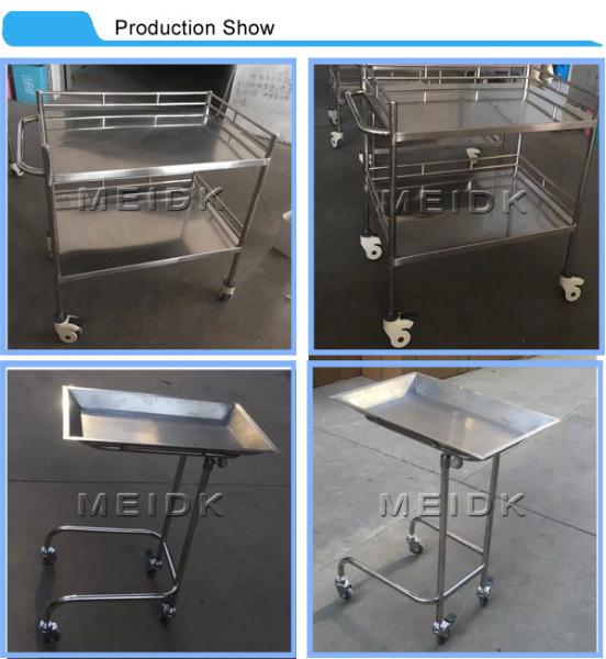 Stainless Steel 304  Fan Shape Trolley  2 Shelf  Removal SS Trolley