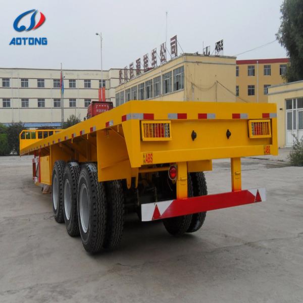 40 FT Flatbed Semi Trailer with 12R22.5 Tyre 2’’/3.5’’ Bolt Type Kin Pin and LED Light 7 Ways 24V