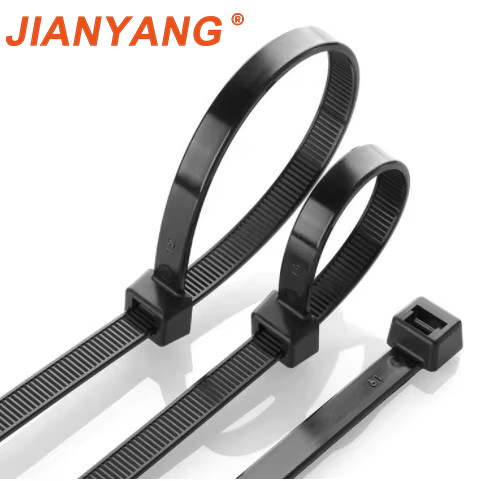 Durable Using Various 7.6x400mm Black White Multi Color Zip Self Locking Nylon Cable Ties