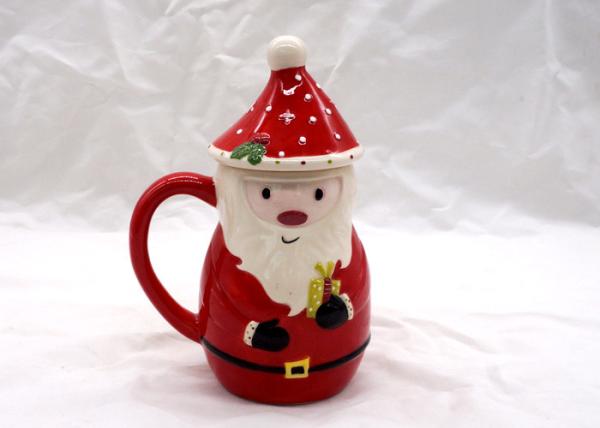 400ml Capacity 3D Ceramic Mug Cartoon Santa Claus Animal Snowman Design  With Cap Lid
