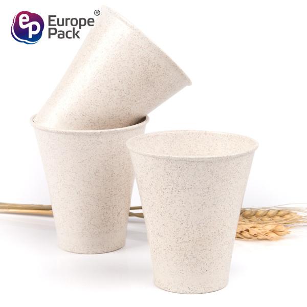 Party supplies biodegradable wheat straw 300ml ice cream cup for party