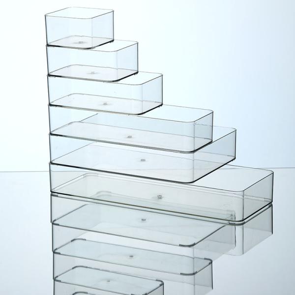 Stackable Refrigerator Organizer Bins Clear Kitchen Organizer Container Bins With Handles Plastic Bags For Pantry, Cabinets, Shelves, Drawer, Freezer - Food Safe