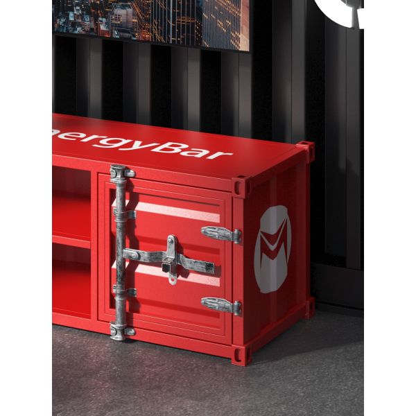 Household Container Cabinet Red Metal Industrial TV Cabinet From Durable Materials