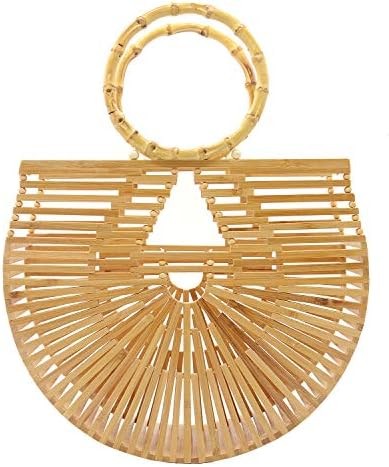 Miuco Womens Bamboo Handbags Handmade Purses Tote Bag