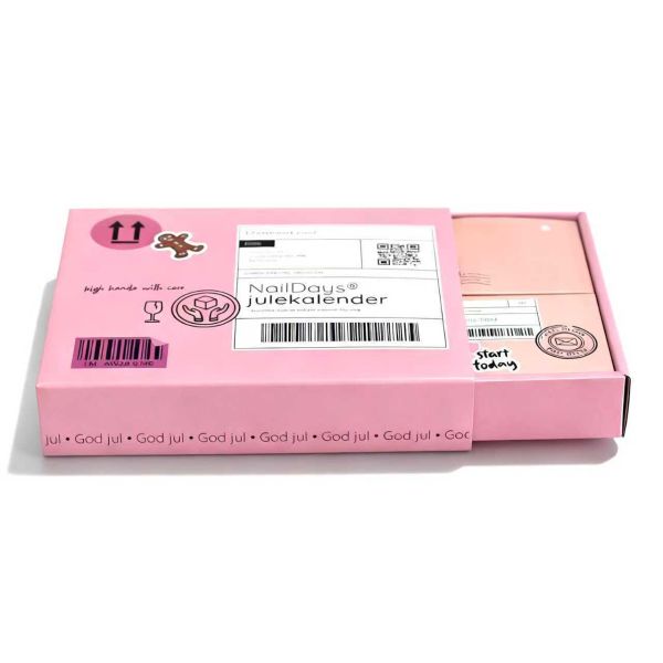Pink 4 Compartment Cosmetic Gift Box Customizable Nail Polish Manicure Tool Packaging Premium Board Ready for Logo Pattern Printing
