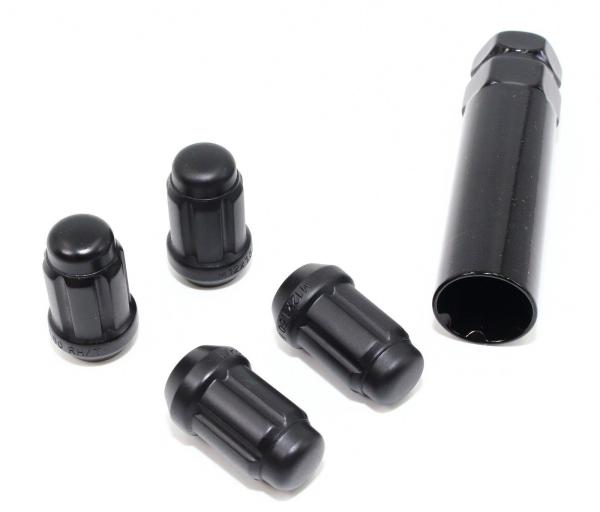 Acorn Locking Wheel Nuts Black , 1 / 2 Inch Ford Vehicle Parts High Precision