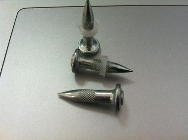 EDN DRIVE PINS WITH PLASTIC WASHER POWER ACTUATED FASTENERS  STEEL SHOOTING NAILS
