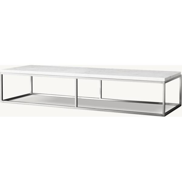 Stainless Steel And Sintered Stone Top Coffee Table Furniture For Modern Homes
