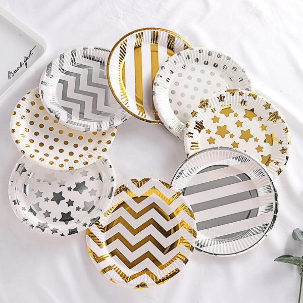 Colourful Party Plates Cups Napkins Sets for Fully Customized Disposable Paper Plates