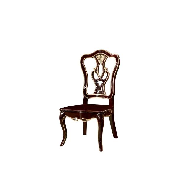 Upholstered Luxury Carved Green Leather Dining Chair LF-339