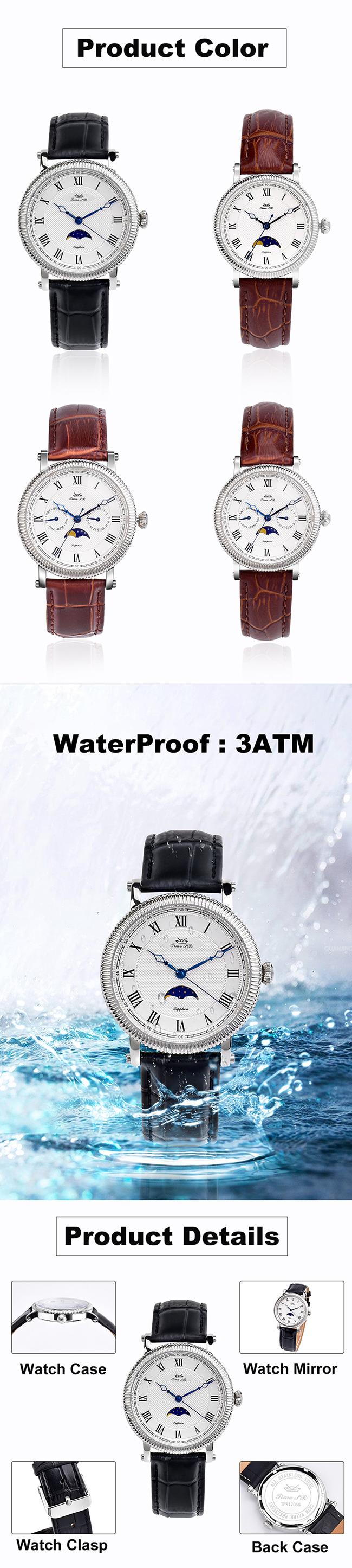 Сопротивление воды наручных часов 3BAR кварца Miyota 6P20 для пар