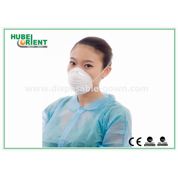 White / Blue PP disposable Dust Mask Single Headband , Eco friendly
