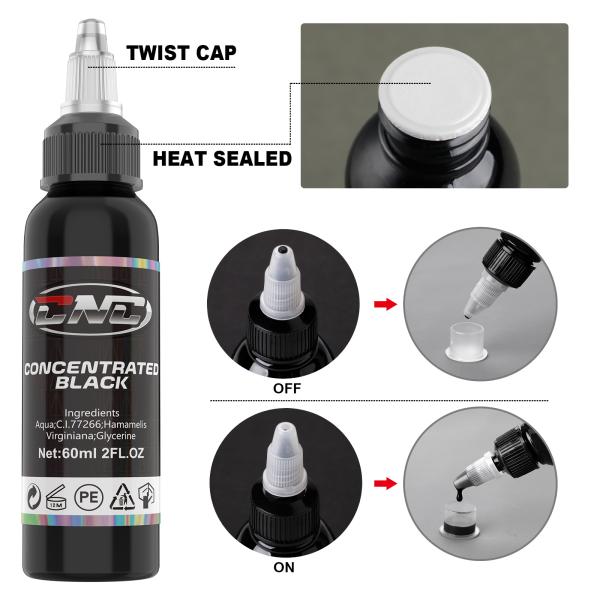 Concentrated Black Quality Tattoo Ink 60ML Eyebrow Tattoo Ink