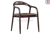 Aucun accoudoirs en cuir pliables d'unité centrale Ash Wood Dining Chair With
