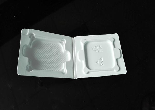OEM Biodegradable Plastic Packaging For Mobile Phone Inner Tray Bagasse Molded Wet Pressing