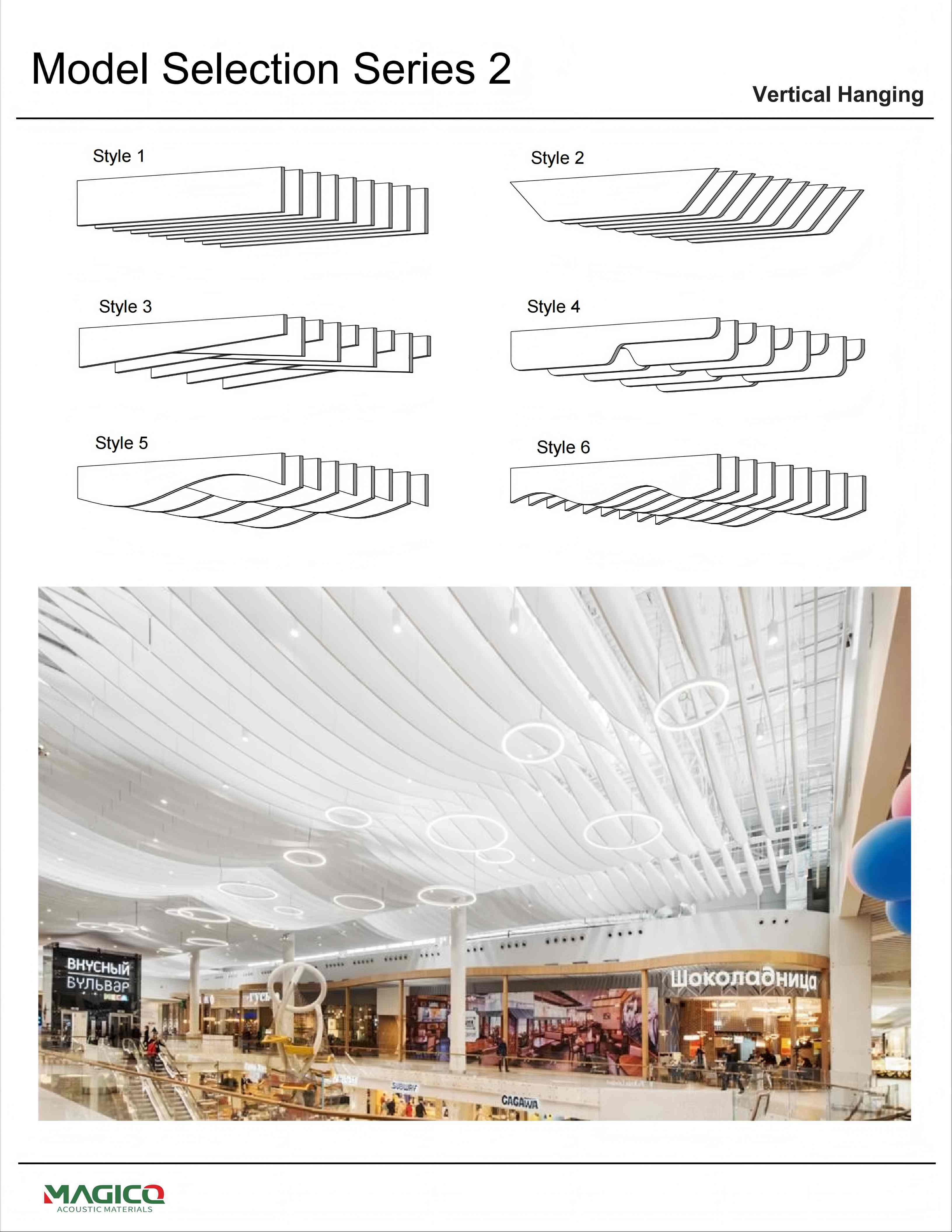 Square Shape Environment-Friendly Fiberglass Acoustic Ceiling for Wall Top Performance