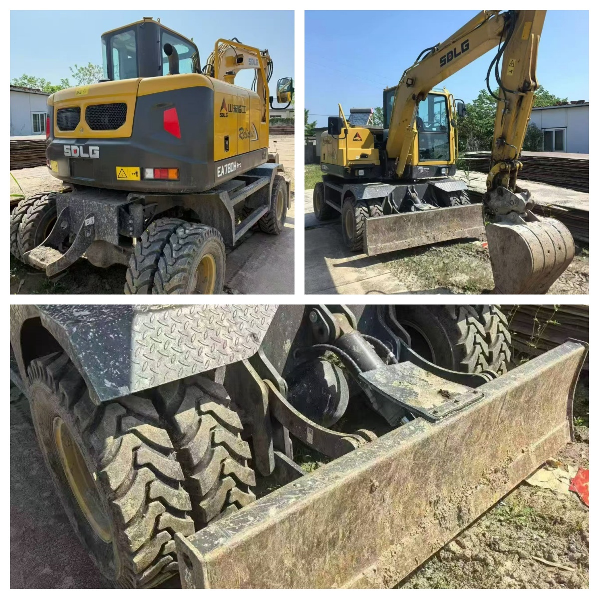 Used SDLG EA780H Pro Wheel Excavator 0.32m³ Bucket 55kW Diesel 7850kg Operating Weight 4x4 Drive All Terrain