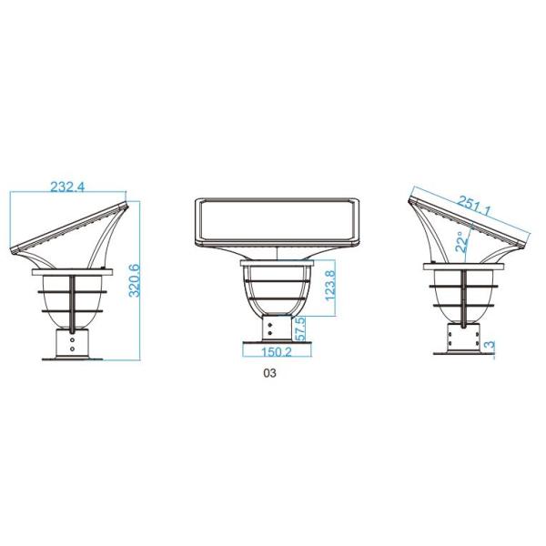 Mono Crystalline Silicon Outdoor Solar Garden Led Lighting IP65 Waterproof 3W