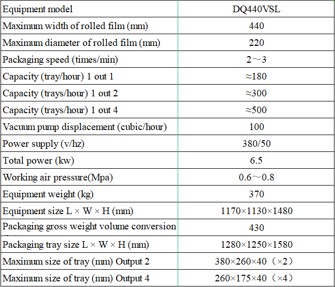Fully Automatic Vacuum Skin Sealing Machine DQ440VSL with Food Grade 304 Stainless Steel for MAP Packaging