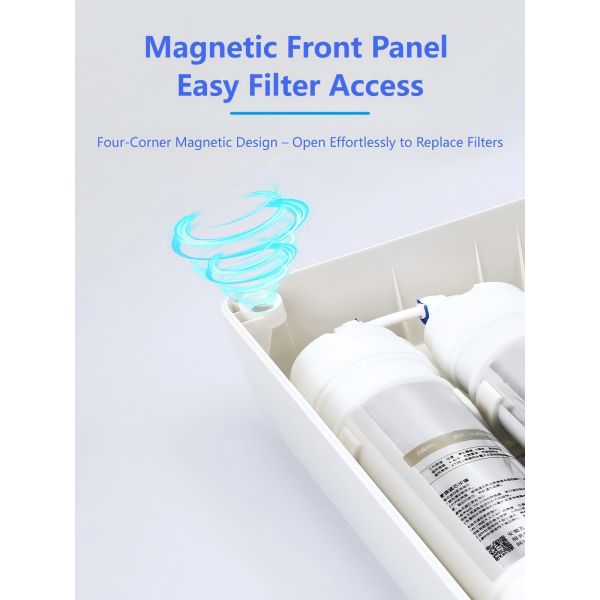 Ultra Slim Countertop RO Water Purifier With Magnetic Panel Tempered Glass Design