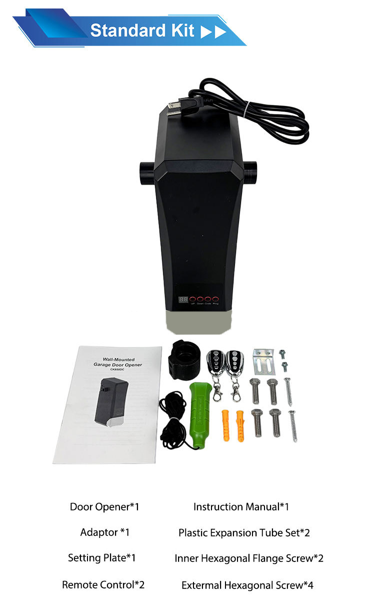 Wall-Mounted Garage Door Opener with 100kg Lifting Capacity and Tuya WIFI App Remote Control