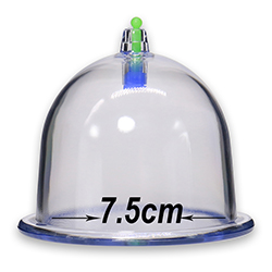 Plastic Vacuum Curve Shape Hijama Cup Class I ABS Material from CHIMEI 118-L150 4.5cm