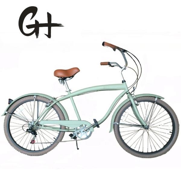 Double V Brake 26 2.125 White Wall Tire Hi-Steel Frame Shimano 7 Speed OEM Customized Adult Men CE CPSC USA Market Beach Cruiser Bicycle
