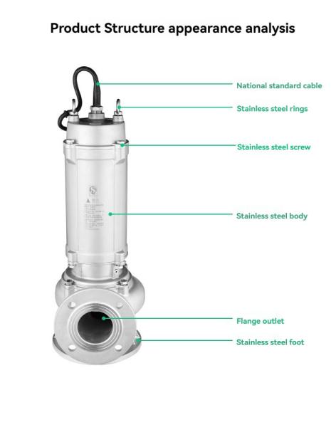 Stainless Steel Non Clog Submersible Pump for Mud Sewage Dirty Water