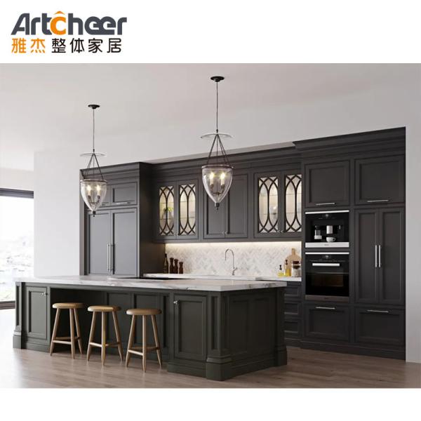 Contemporary Design Kitchen Cabinet With E1 Material Grade  Eco Friendly Shelves