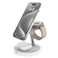 4 em 1 carregador sem fio magnético 15W para Iphone 16/15/14/13/12 para Airpods fones de ouvido Qi