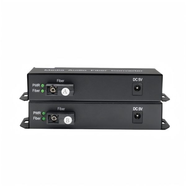 Bidirectional Fiber Optic Extender 4 Channel RCA Audio Over Fiber Converter