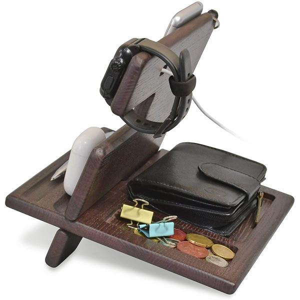 Multi-functional Wooden Desktop Cell Phone Holder Stand with Customized Logo Printing