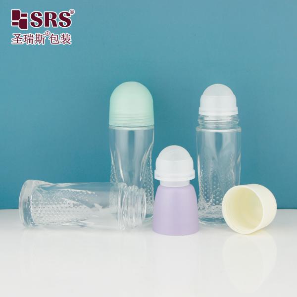 BLPG-A 50ml Luxury Wholesale Transparent Radian Glass Roller Ball Bottle For Antiperspirant