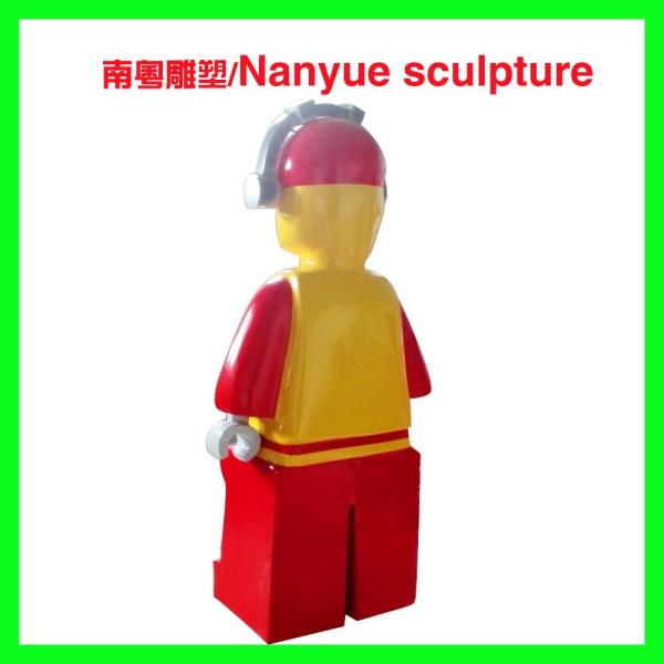cartoon statue lego character statue   life size colorful  as decoration model in children amusement garden
