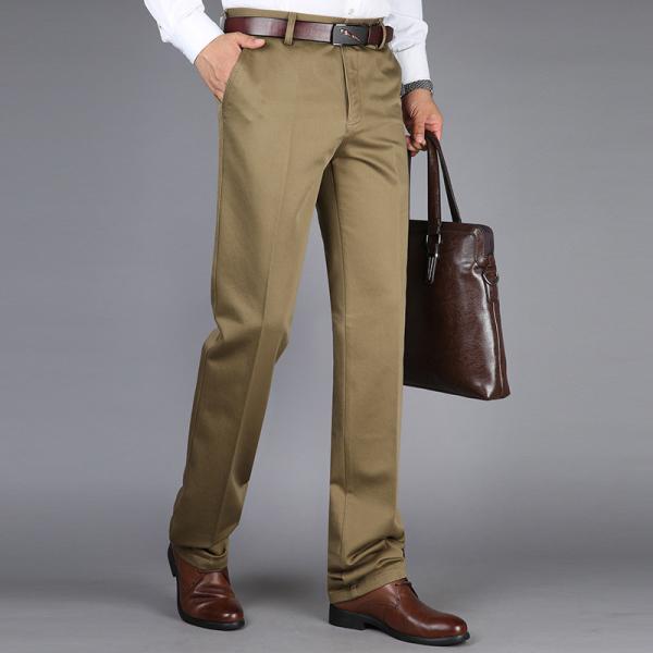 Classic Straight Style Custom Fit Formal Pants for Men Plus Size and Cotton Fabric