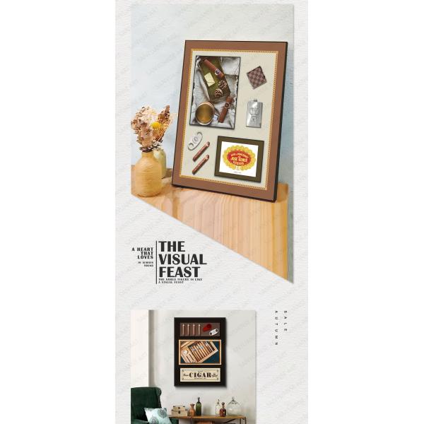Post-modern Style 3D Artistic Cigar Painting Perfect for Coffee Shops and Restaurants